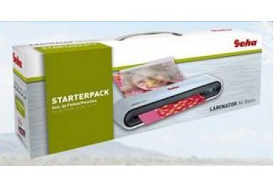 Geha A4 Basic Laminator and Laminating Pouches Mix Pack
